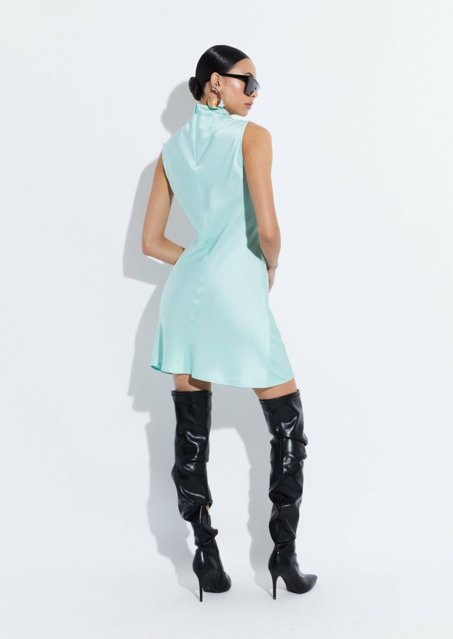 Dresses LAPOINTE | Satin Sleeveless Dress Seafoam