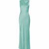 Dresses LAPOINTE | Satin Drape Neck Sleeveless Dress Aqua