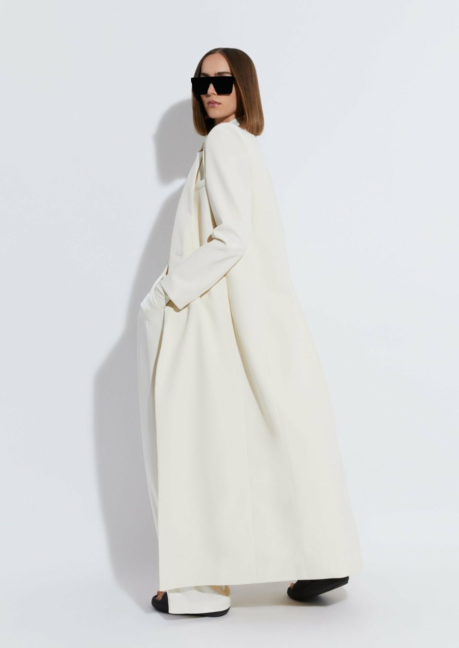 Bridal|Outerwear LAPOINTE | Matte Crepe Elongated Coat Cream