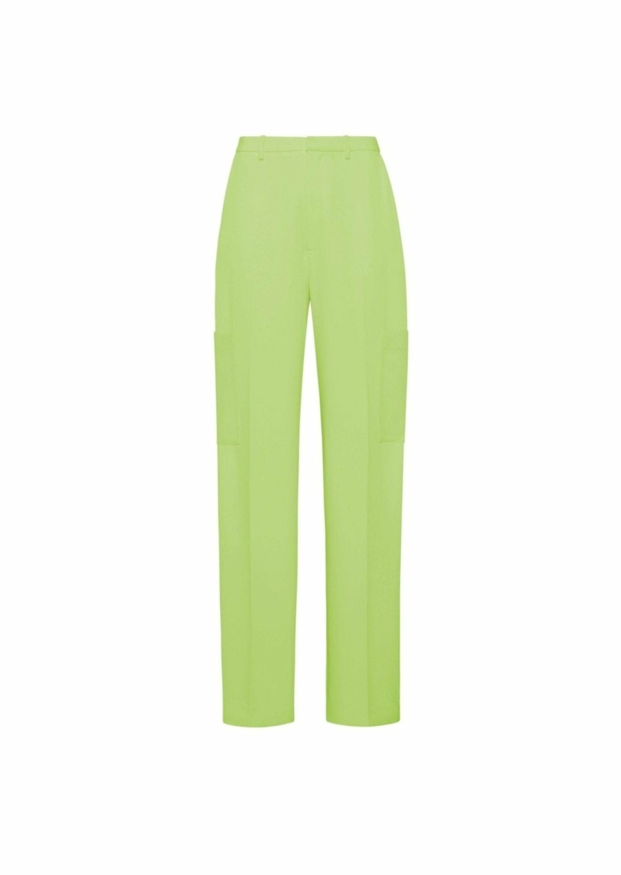 Bottoms LAPOINTE | Matte Crepe Round Leg Trouser Lime