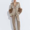 Jackets|Feathers LAPOINTE | Satin Blazer With Feathers Taupe