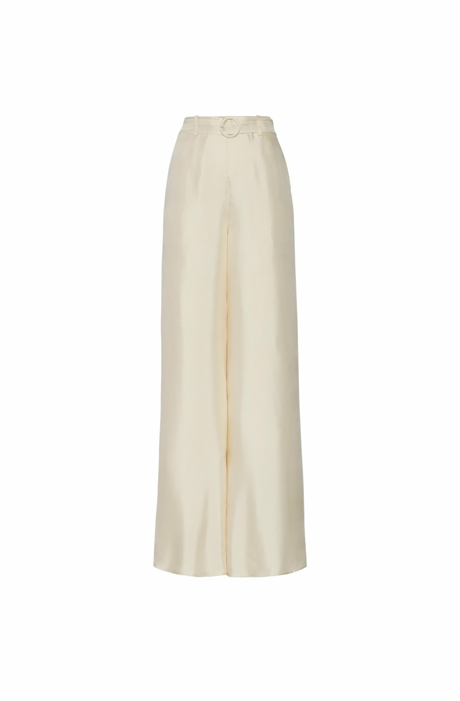 Bridal|Bottoms LAPOINTE | Silky Twill Wide Leg Pant Cream