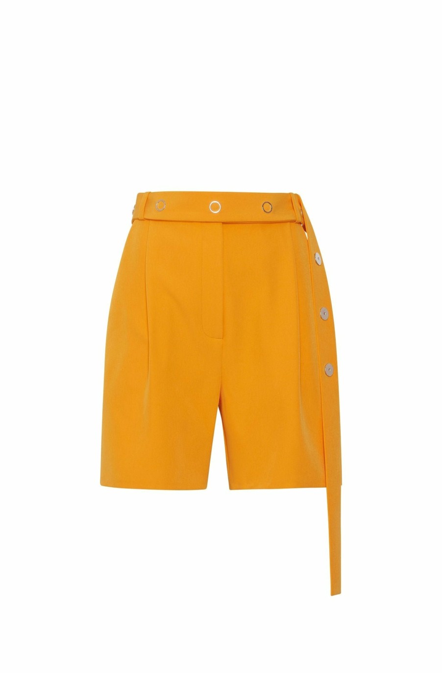 Bottoms LAPOINTE | Matte Crepe Belted Short Burnt Orange