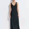 Dresses LAPOINTE | Satin Bias Maxi Dress Black