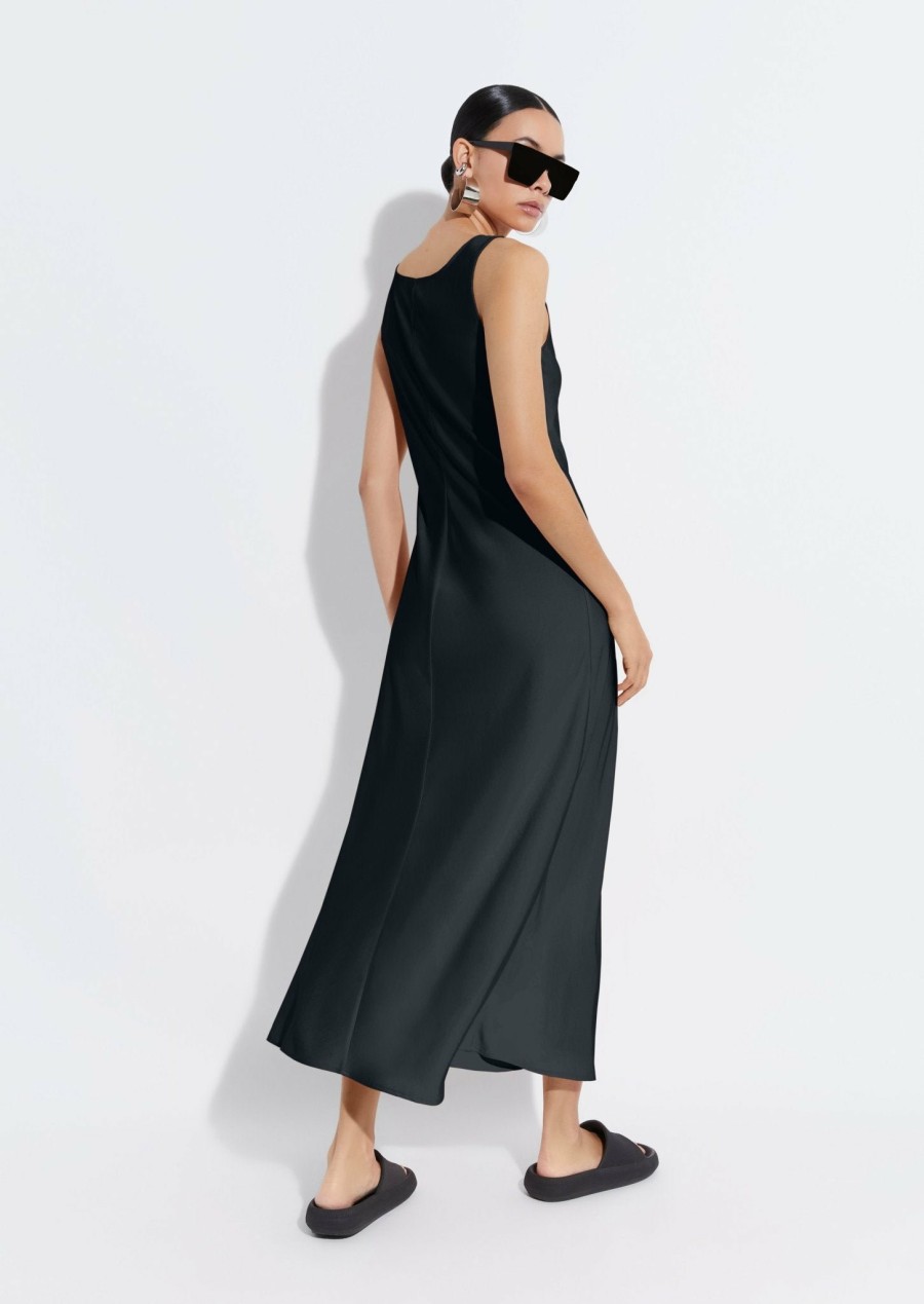 Dresses LAPOINTE | Satin Bias Maxi Dress Black