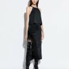 Feathers|Bottoms LAPOINTE | Feather Asymmetrical Skirt Black