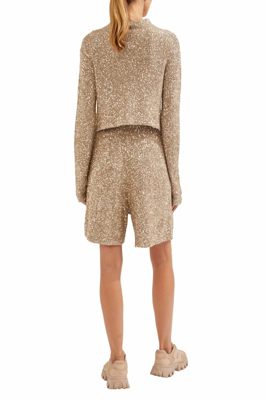 Knitwear|Bottoms LAPOINTE | Cashmere Sequin Shorts Gray