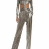 Bottoms LAPOINTE | Shiny Jersey Highwaisted Pant Steel