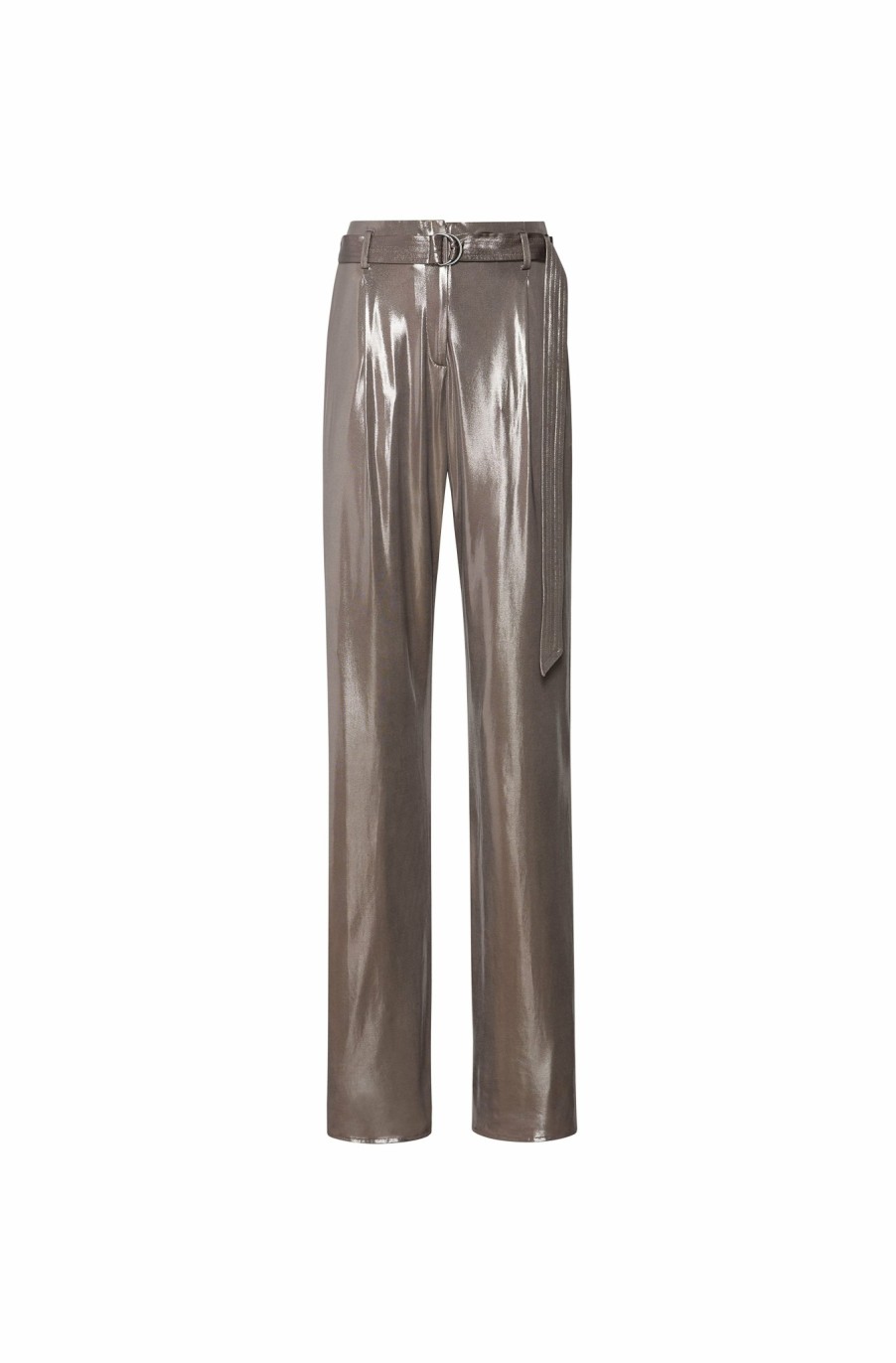 Bottoms LAPOINTE | Shiny Jersey Highwaisted Pant Steel