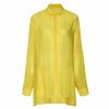 Tops LAPOINTE | Textured Sheer Cupro Oversized Shirt Chartreuse