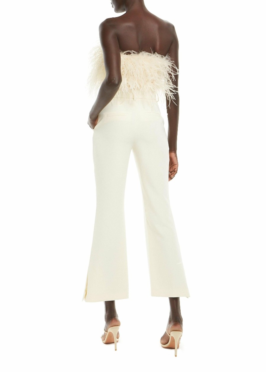 Bridal|Bottoms LAPOINTE | Matte Crepe High Waisted Cropped Flare Pant Cream