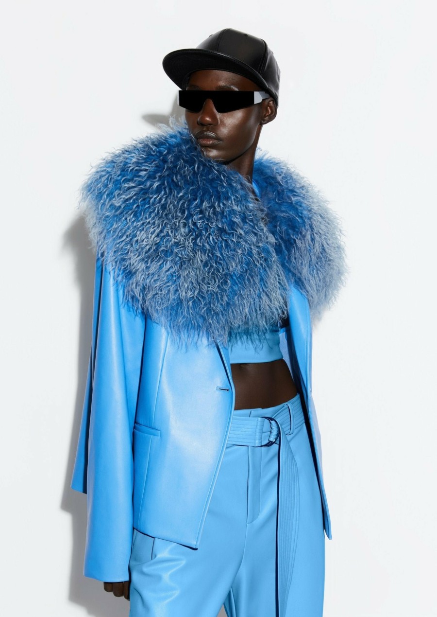 Accessories|Feathers LAPOINTE | Mongolian Collar Sky Blue