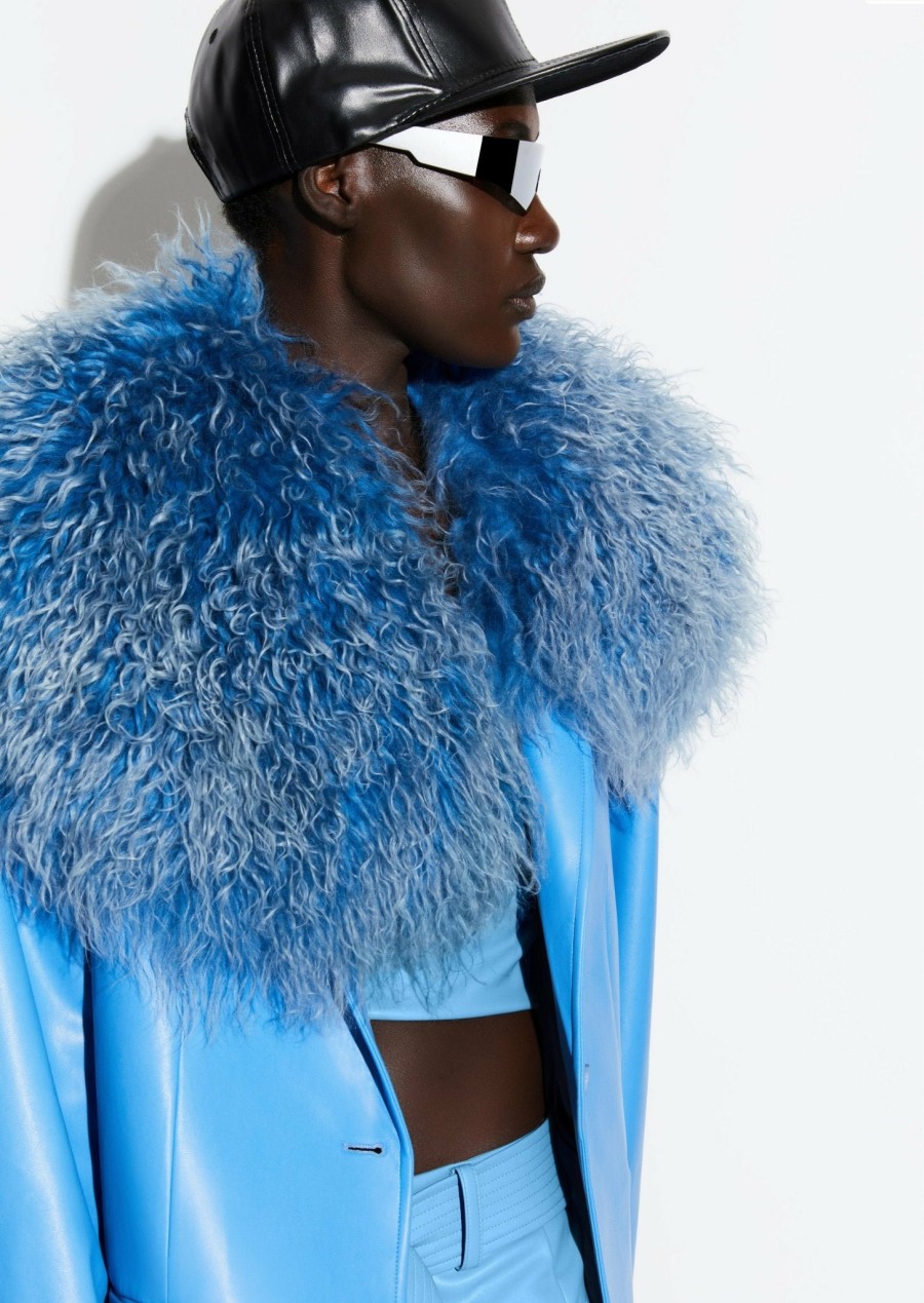 Accessories|Feathers LAPOINTE | Mongolian Collar Sky Blue