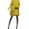 Dresses LAPOINTE | Crepe Shift Dress With Fringe Chartreuse