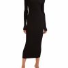 Dresses LAPOINTE | Shiny Viscose Cold Shoulder Dress Black