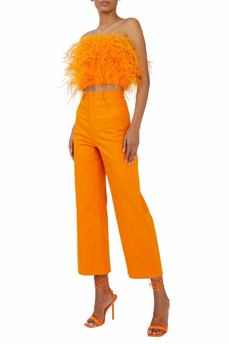 Feathers|Tops LAPOINTE | Feather Tube Top Tangerine