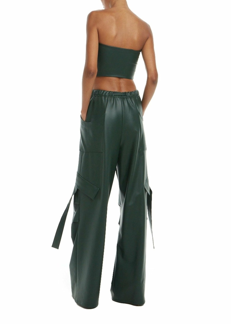 Tops LAPOINTE | Faux Leather Tube Top Forest