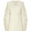 Jackets|Bridal|Feathers LAPOINTE | Collarless Feather Blazer Cream