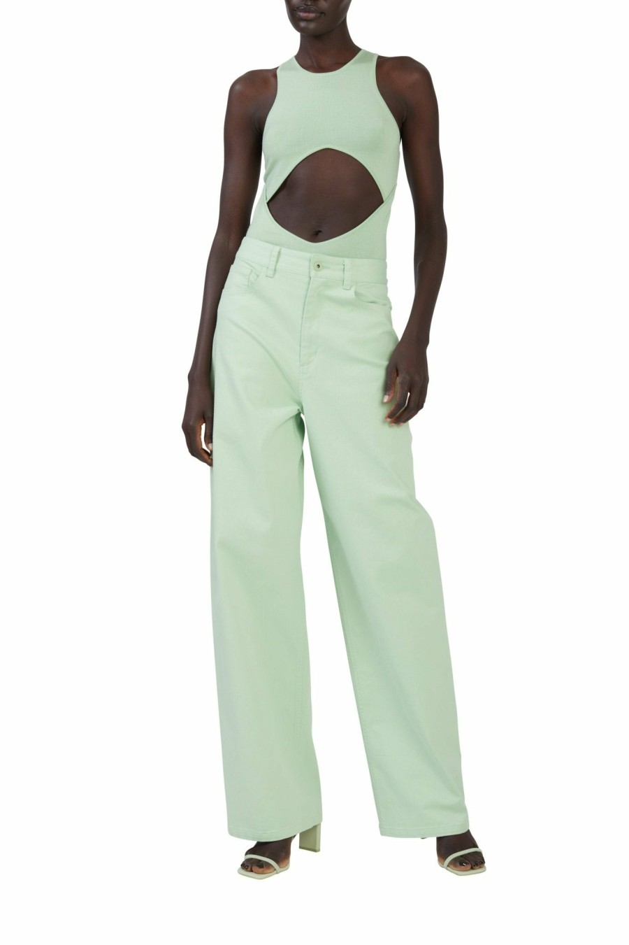 Bottoms LAPOINTE | Stretch Cotton Twill Slouchy Pant Aloe