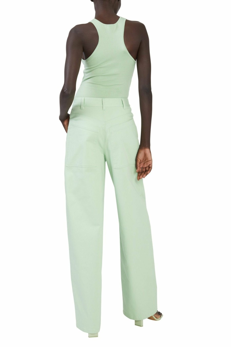 Bottoms LAPOINTE | Stretch Cotton Twill Slouchy Pant Aloe