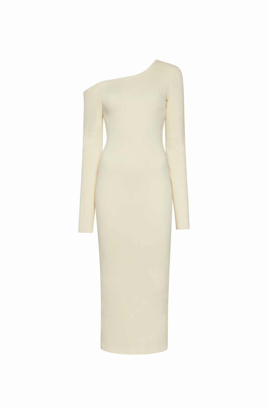 Dresses LAPOINTE | One Shoulder Midi Dress Cream