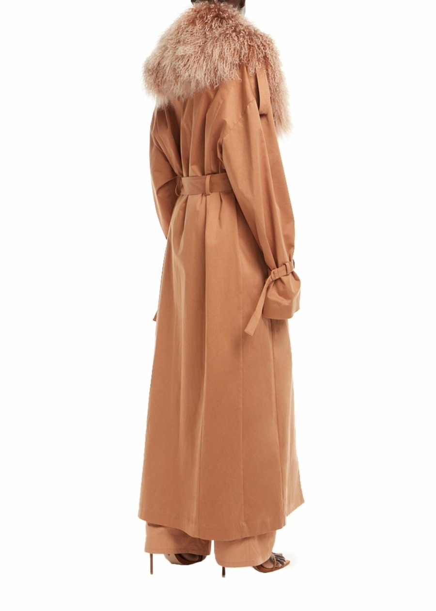 Outerwear LAPOINTE | Cotton Relaxed Trench With Shearling Sienna