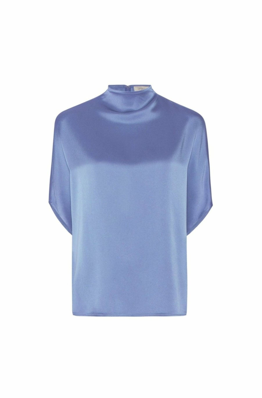 Tops LAPOINTE | Satin Cape Tee Periwinkle