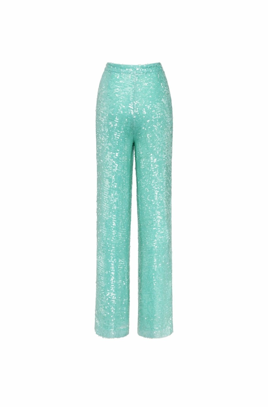 Bottoms LAPOINTE | Sequin Low Waisted Trouser Aqua