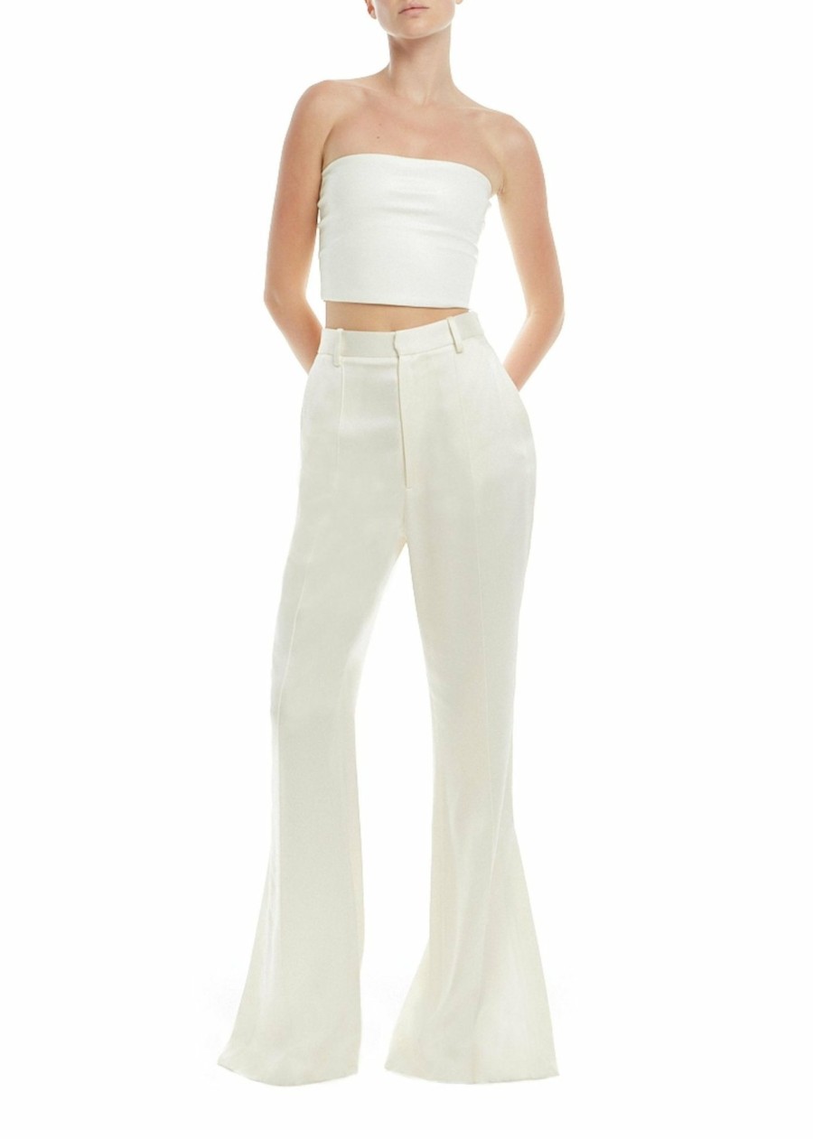 Bridal|Tops LAPOINTE | Faux Leather Tube Top Cream