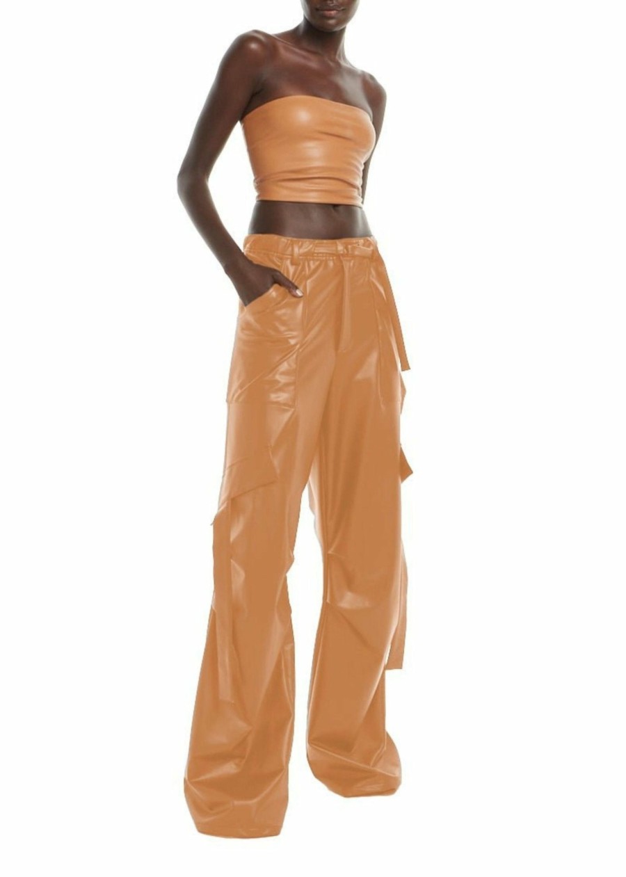 Bottoms LAPOINTE | Faux Leather Utility Pant Sienna