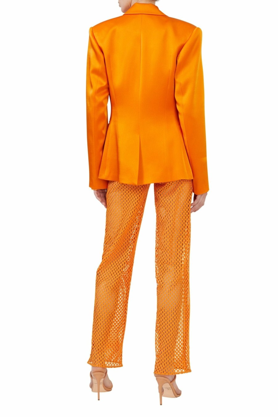 Jackets LAPOINTE | Satin Broad Shoulder Blazer Tangerine