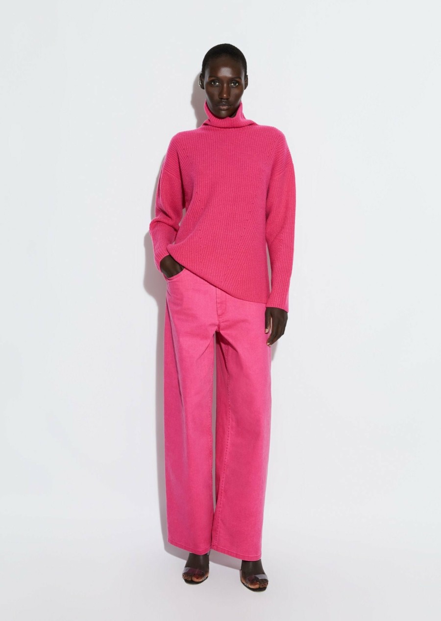 Knitwear|Tops LAPOINTE | Cashmere Silk Turtleneck Magenta