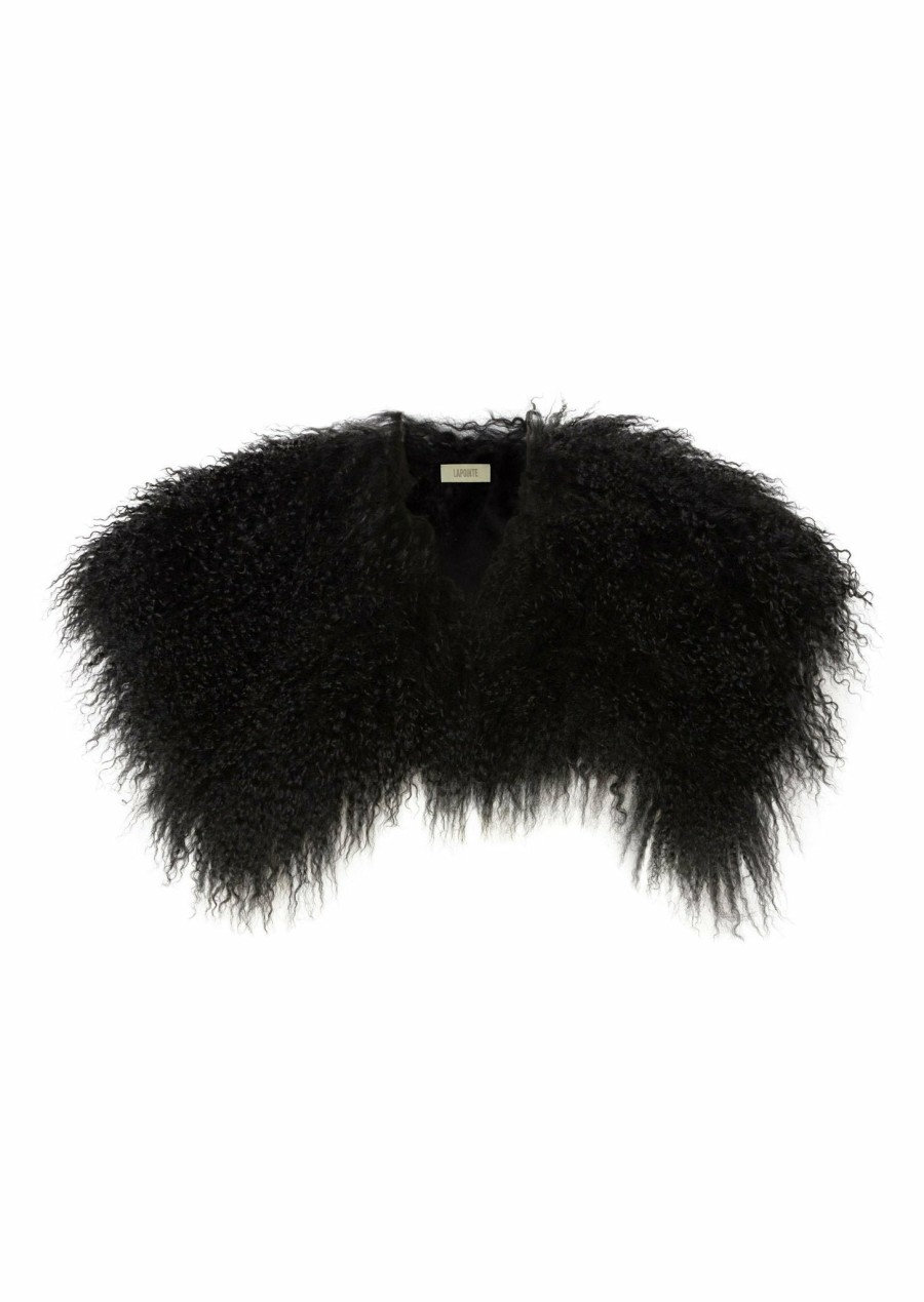 Accessories|Feathers LAPOINTE | Mongolian Shearling Collar Black