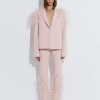 Jackets|Feathers LAPOINTE | Matte Crepe Relaxed Blazer With Feather Embroidery Light Pink