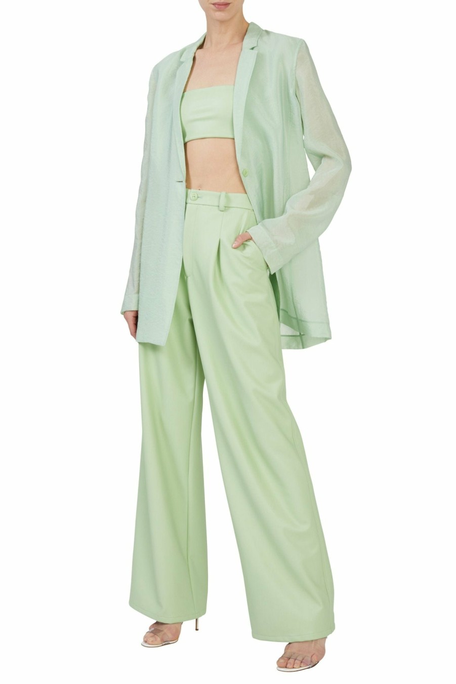 Jackets LAPOINTE | Textured Sheer Cupro Blazer Aloe