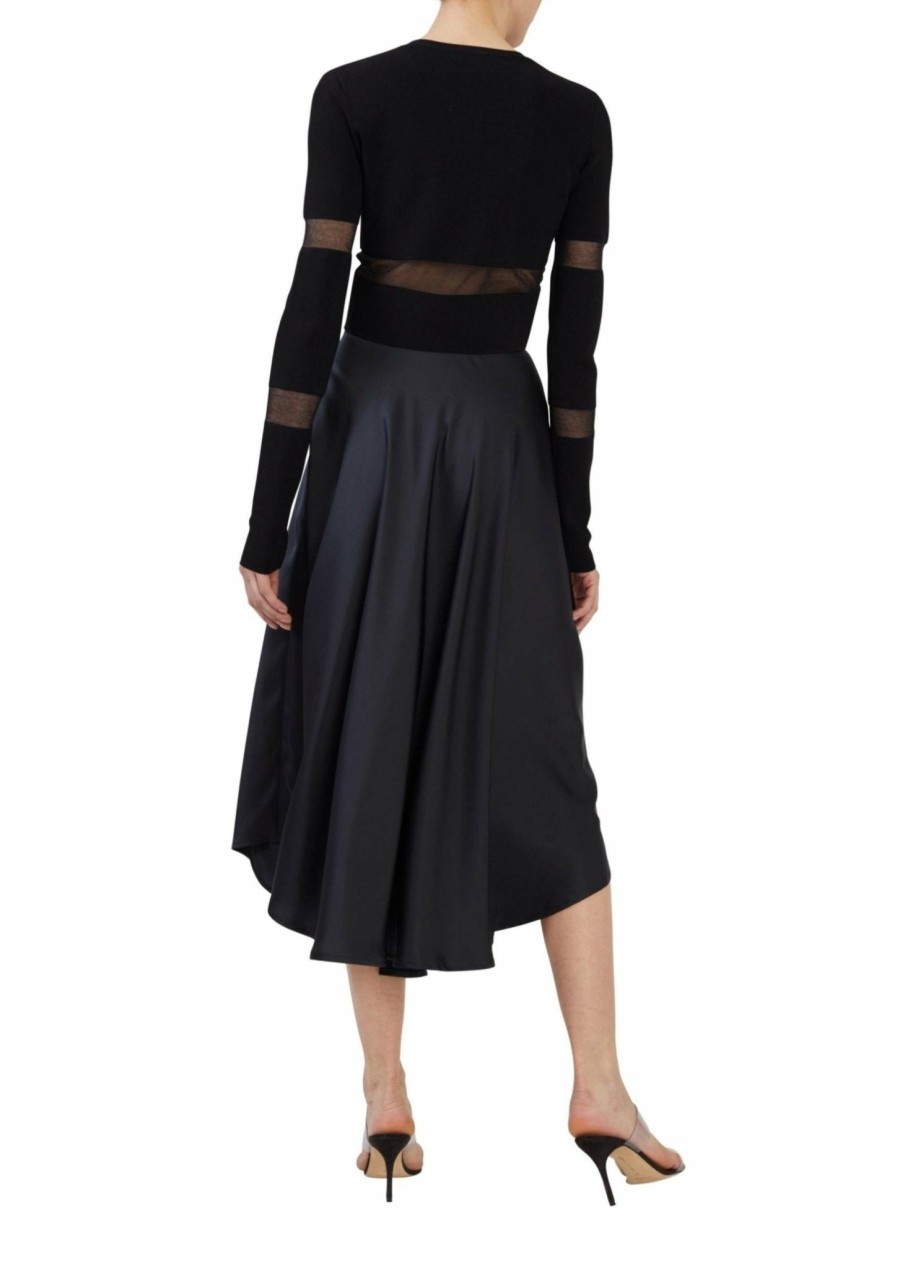 Bottoms LAPOINTE | Satin Handkerchief Skirt Black