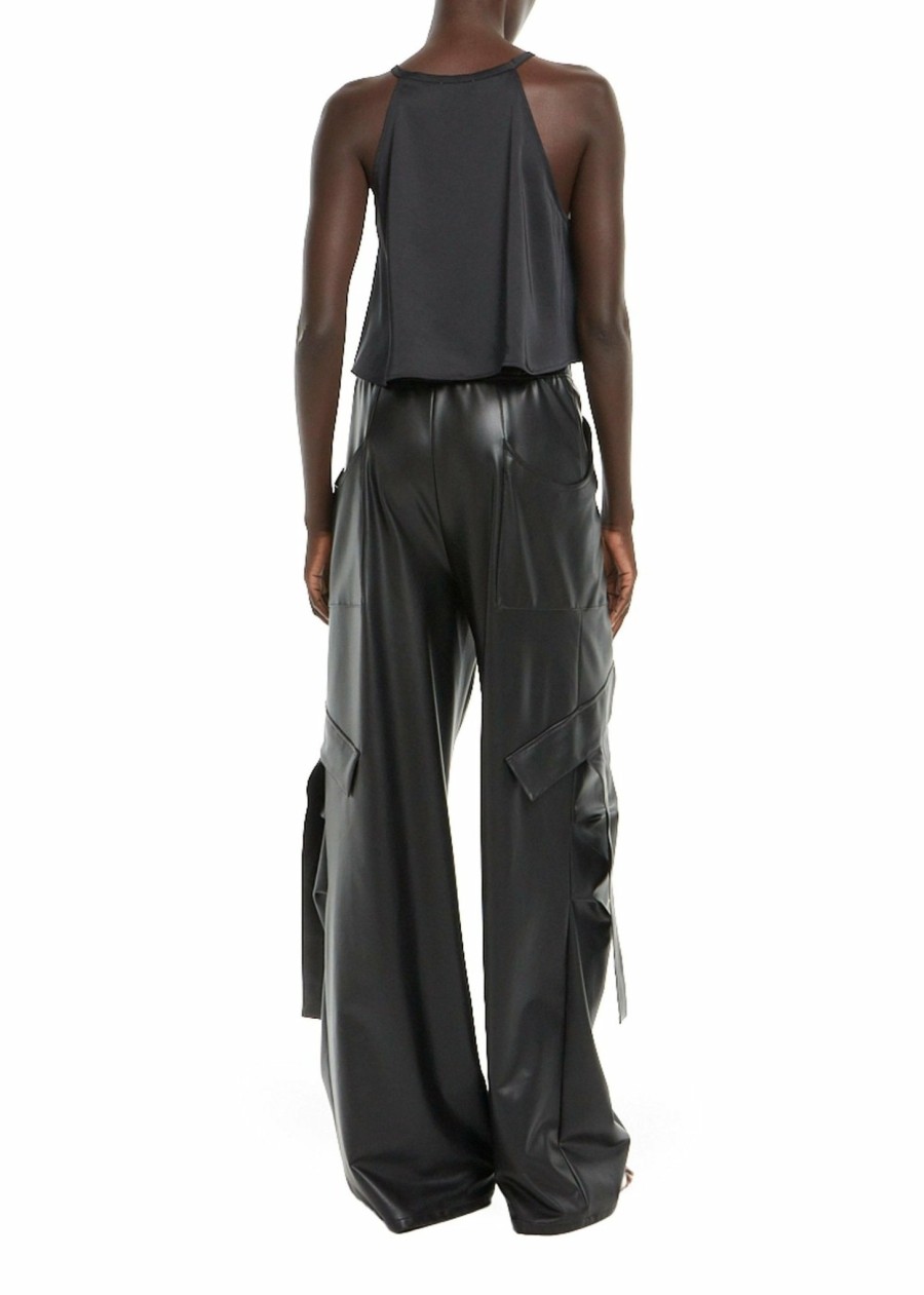 Bottoms LAPOINTE | Faux Leather Utility Pant Black