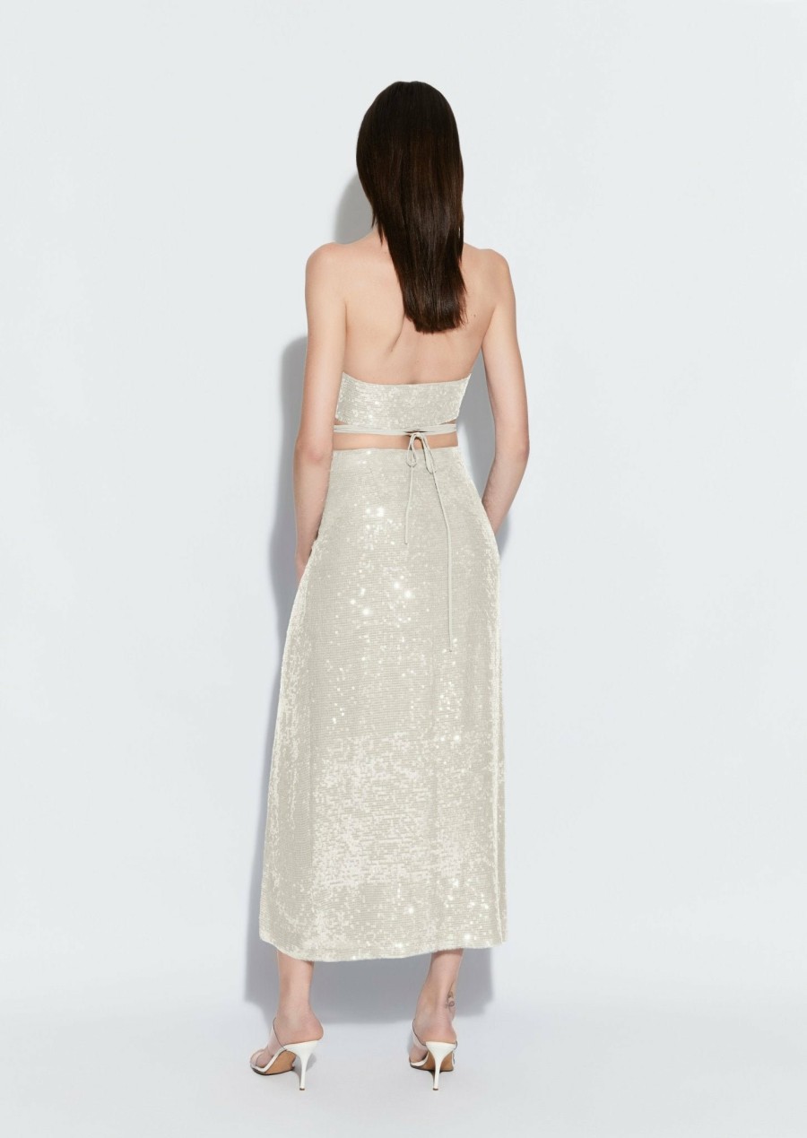 Bottoms LAPOINTE | Sequin Skirt With Slit Gray