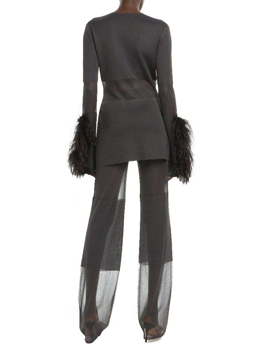 Jackets|Feathers LAPOINTE | Sheer Viscose Feather Blazer Charcoal