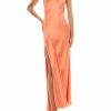 Dresses LAPOINTE | Satin Drape Neck Sleeveless Dress Coral