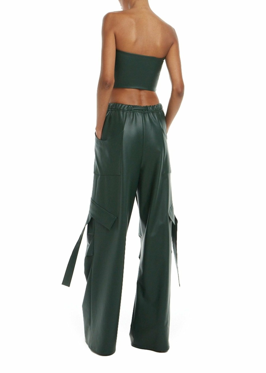 Bottoms LAPOINTE | Faux Leather Utility Pant Forest