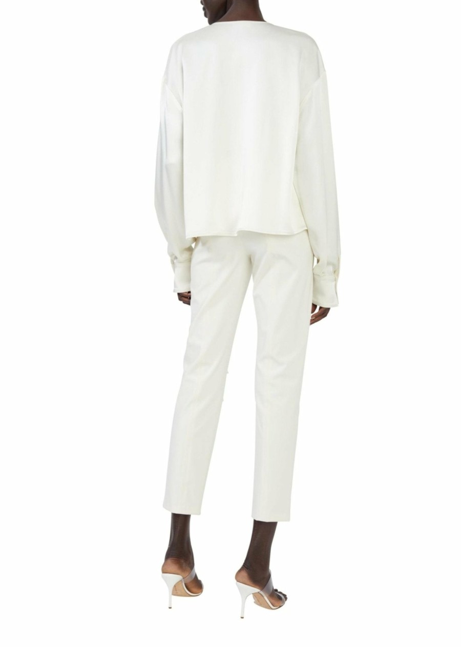 Bridal|Bottoms LAPOINTE | Stretch Scuba Fitted Pintuck Pant Cream