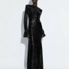 Dresses LAPOINTE | Sequin Flare Sleeve Dress Black