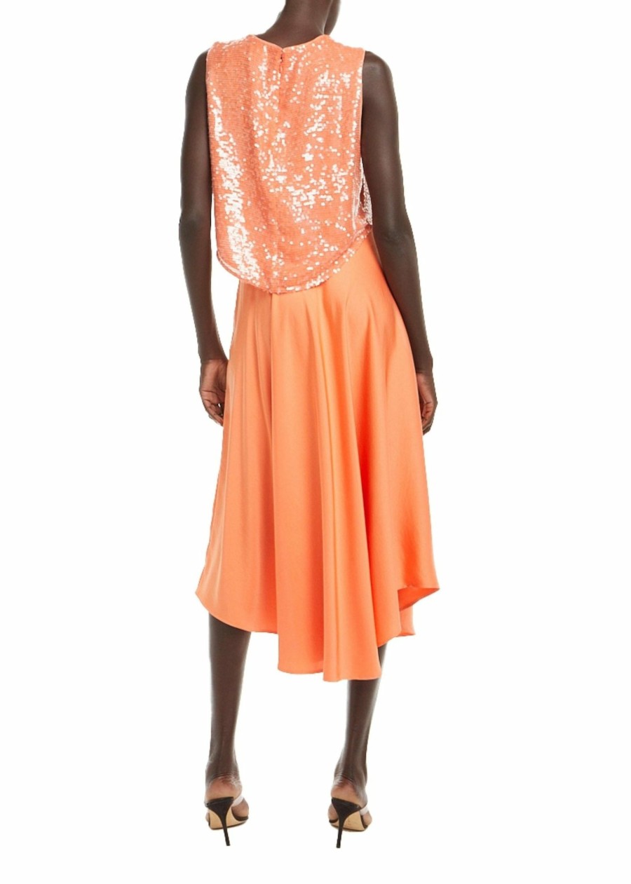 Bottoms LAPOINTE | Satin Handkerchief Skirt Coral