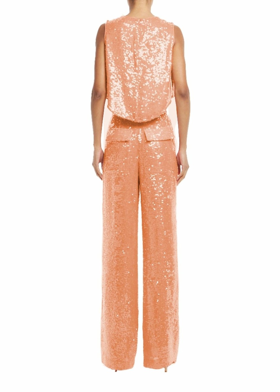 Bottoms LAPOINTE | Sequin Relaxed Pleated Pant Coral