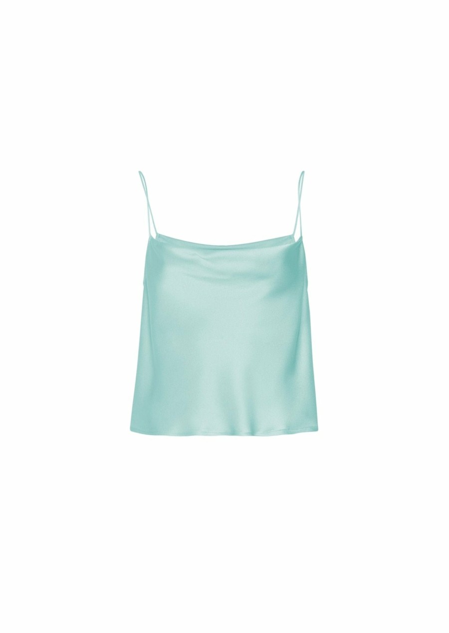 Tops LAPOINTE | Silky Twill Bias Cami Aqua