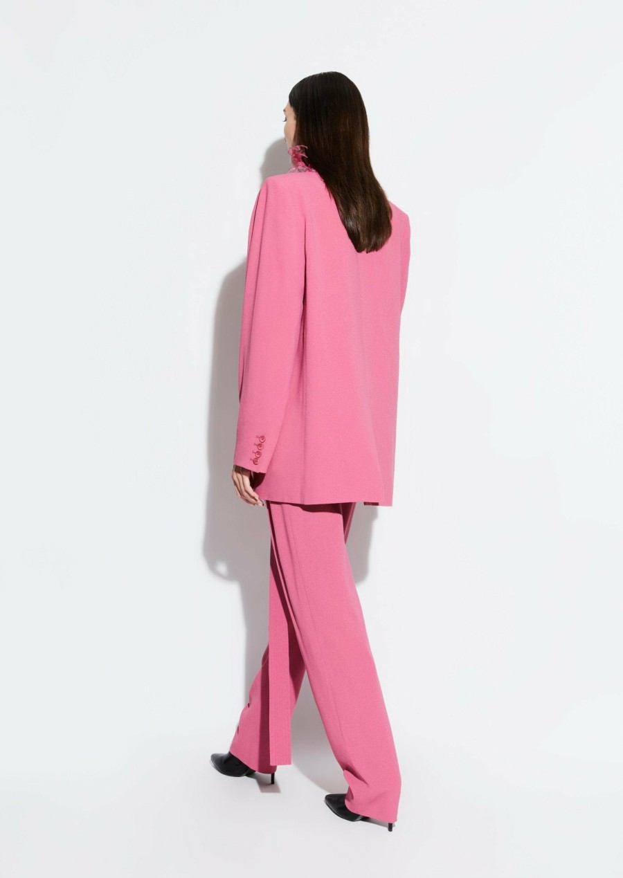 Bottoms LAPOINTE | Pebble Crepe Belted Trouser Rouge