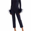 Knitwear|Feathers|Tops LAPOINTE | Pintuck Turtleneck With Feathers Navy