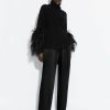 Bottoms LAPOINTE | Satin Relaxed Pleated Pant Black