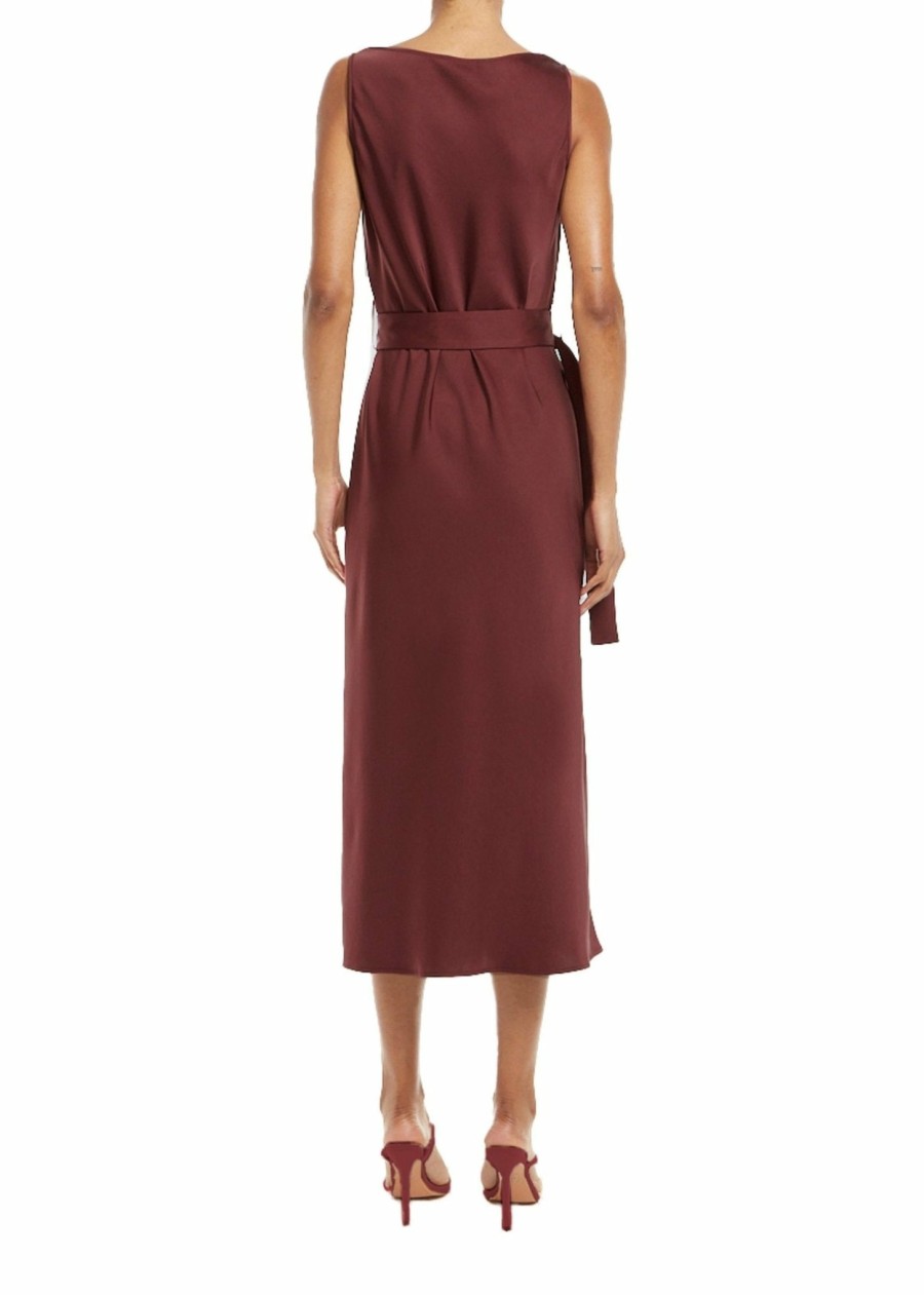 Dresses LAPOINTE | Satin Bias Belted Maxi Dress Merlot